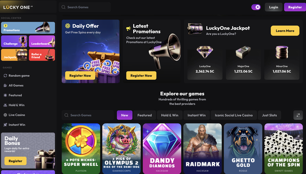 lucky one casino Jeu