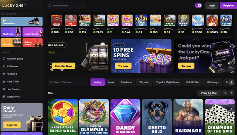 lucky one casino Jeu